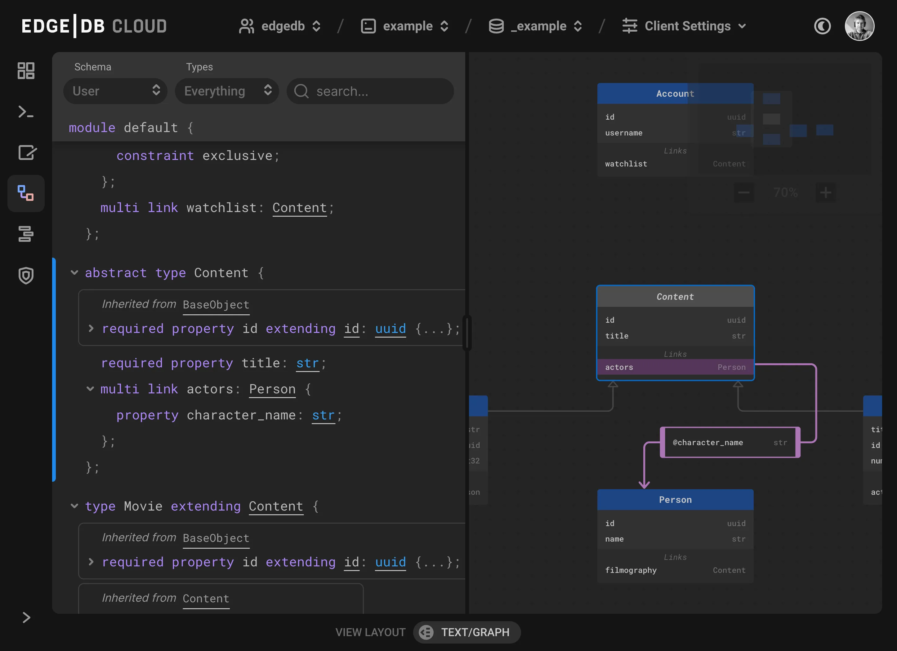 Schema browser